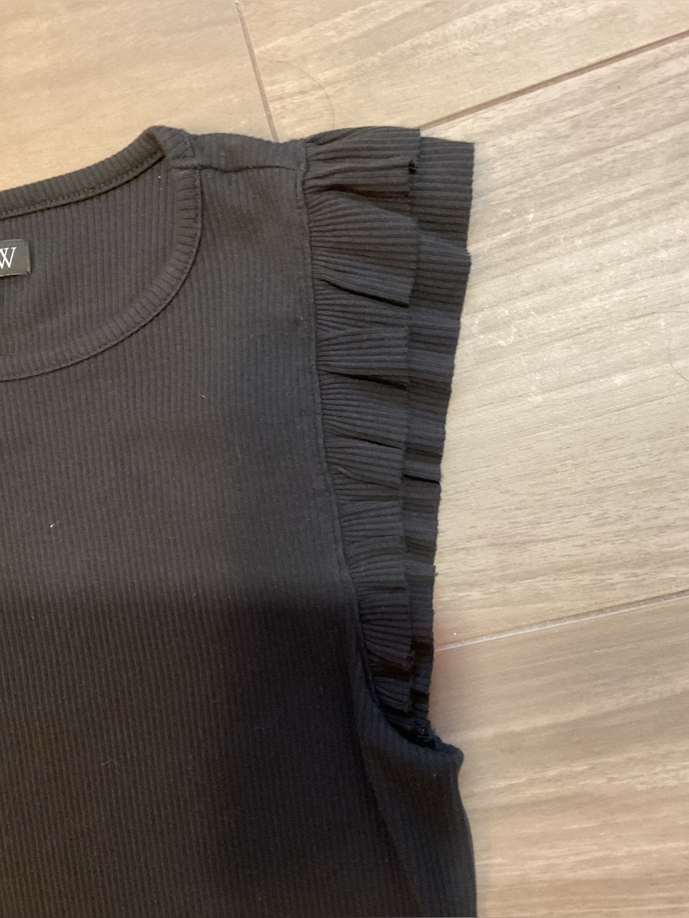 J.Crew Black Ribbed Top - Picture 3 of 4